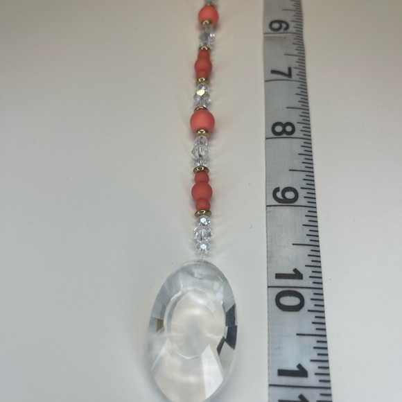 Orange with gold accents beaded suncatcher/ rear view mirror car hanging - Picture 5 of 7